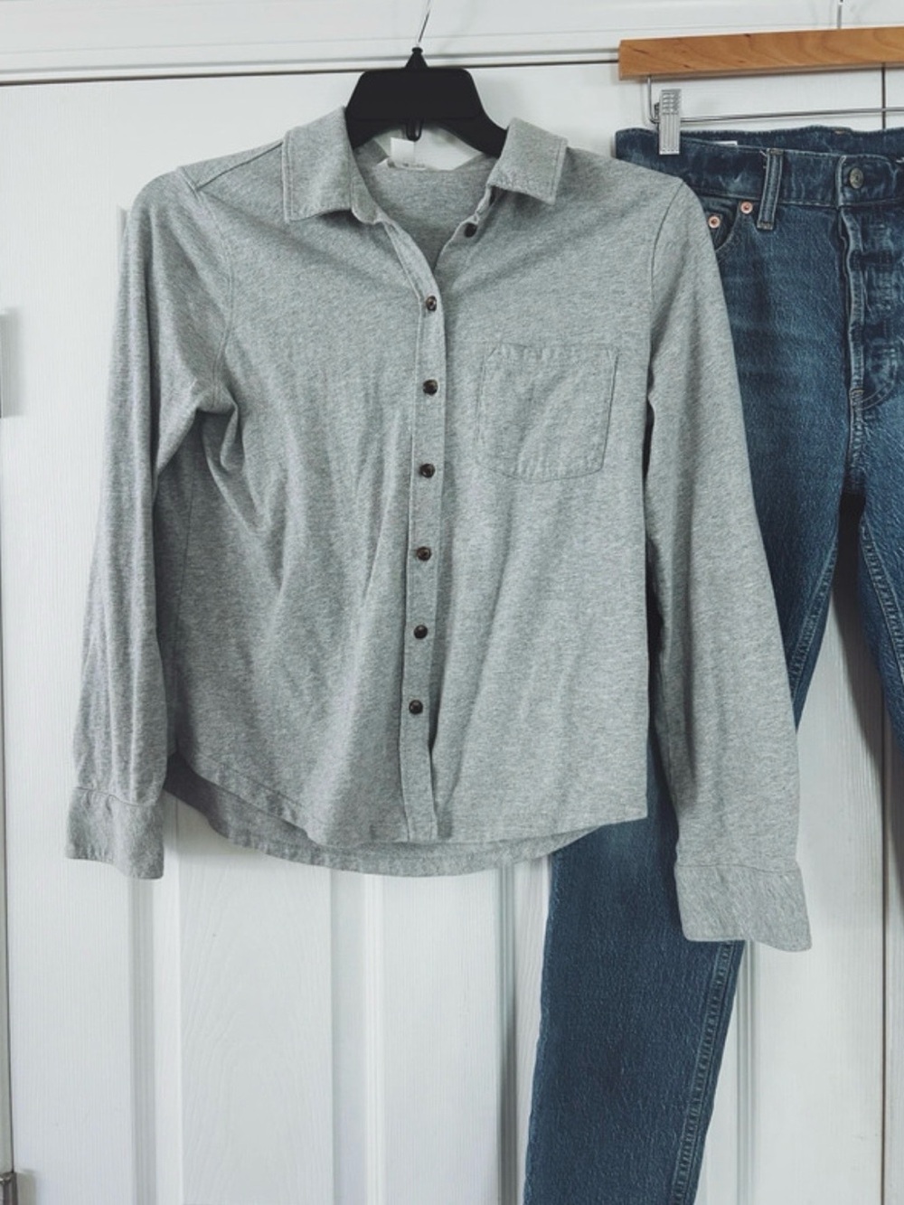 Caslon Grey Button-Down Long Sleeve Shirt for Kids